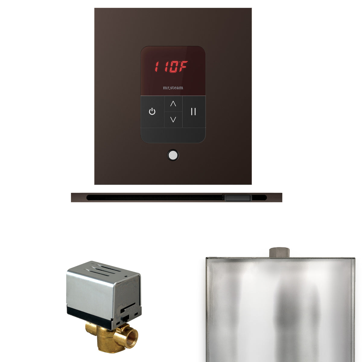 Basic Butler Steam Shower Control Package with Round iTempo Control and Linear Steamhead