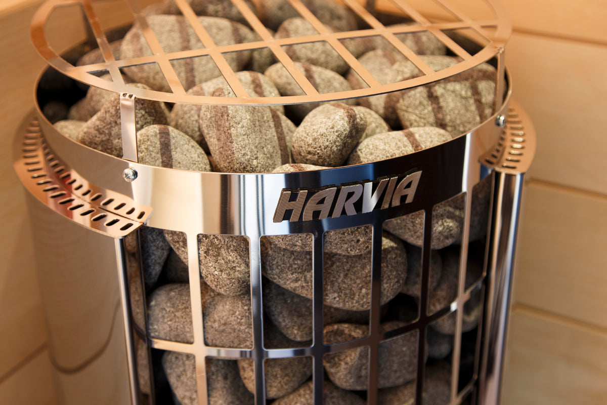 Cilindro Half Series 6kW Stainless Steel Sauna Heater at 240V 1PH with Built-In Time and Temperature Controls