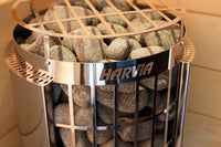 Cilindro Half Series 6kW Stainless Steel Sauna Heater at 240V 1PH with Built-In Time and Temperature Controls