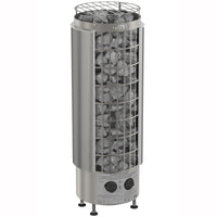Cilindro Half Series 6kW Stainless Steel Sauna Heater at 240V 1PH with Built-In Time and Temperature Controls